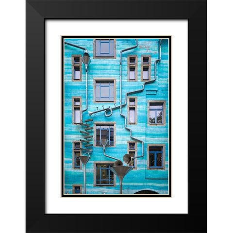 Art In The Backyard Black Modern Wood Framed Art Print with Double Matting by Pfeiffer, Peter