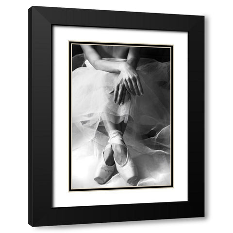 LAttesa Black Modern Wood Framed Art Print with Double Matting by Nozza, Roberta