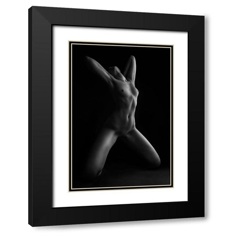X Black Modern Wood Framed Art Print with Double Matting by Valevicius, Aurimas