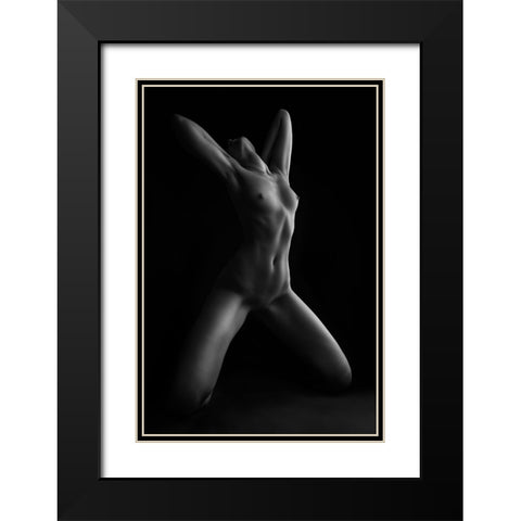 X Black Modern Wood Framed Art Print with Double Matting by Valevicius, Aurimas