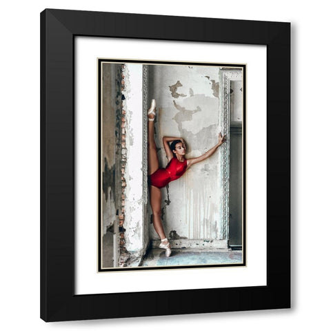 Red Passion Black Modern Wood Framed Art Print with Double Matting by Bolgov, Ruslan
