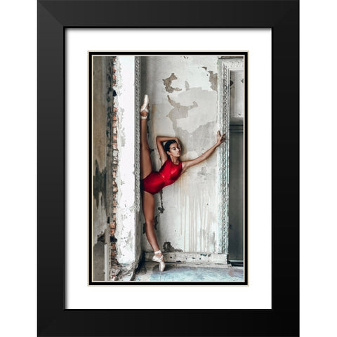 Red Passion Black Modern Wood Framed Art Print with Double Matting by Bolgov, Ruslan