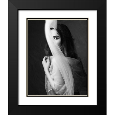 Untitled Black Modern Wood Framed Art Print with Double Matting by Mokhtari, Mehdi