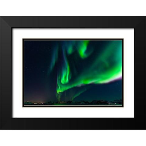 Dancing Lights Black Modern Wood Framed Art Print with Double Matting by Alicke, Bjoern