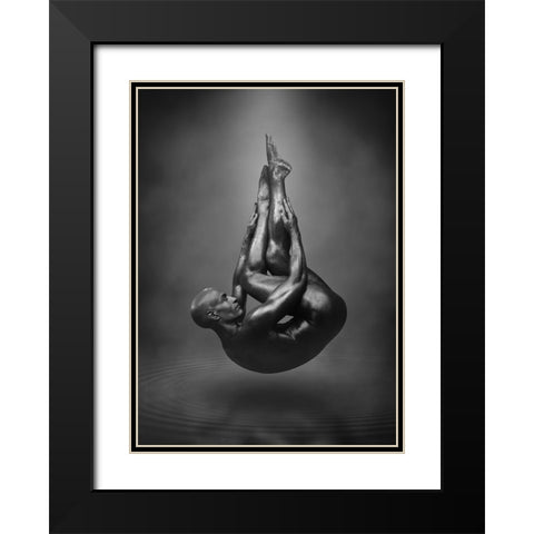 Drop Black Modern Wood Framed Art Print with Double Matting by DDiArte