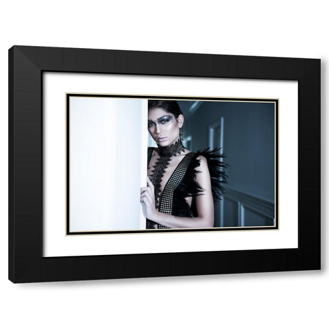 Dark Beauty Black Modern Wood Framed Art Print with Double Matting by Rozenzvig, Carmit