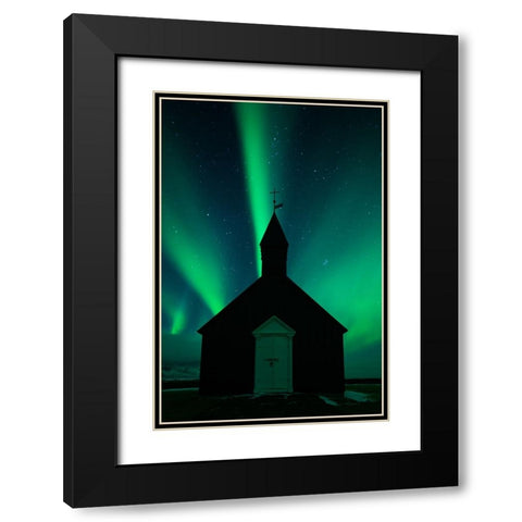 Glory Black Modern Wood Framed Art Print with Double Matting by Xu, Tony