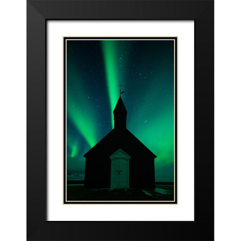 Glory Black Modern Wood Framed Art Print with Double Matting by Xu, Tony
