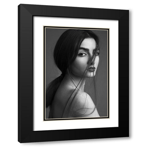 Saghar Black Modern Wood Framed Art Print with Double Matting by behnamkhoramshahi