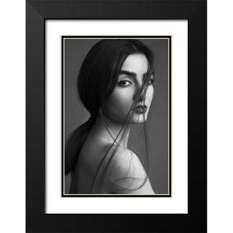 Saghar Black Modern Wood Framed Art Print with Double Matting by behnamkhoramshahi