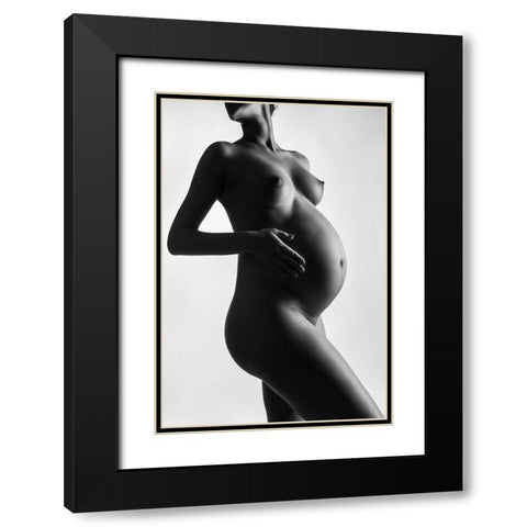 33 Weeks Black Modern Wood Framed Art Print with Double Matting by Valevicius, Aurimas