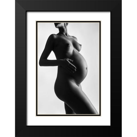 33 Weeks Black Modern Wood Framed Art Print with Double Matting by Valevicius, Aurimas