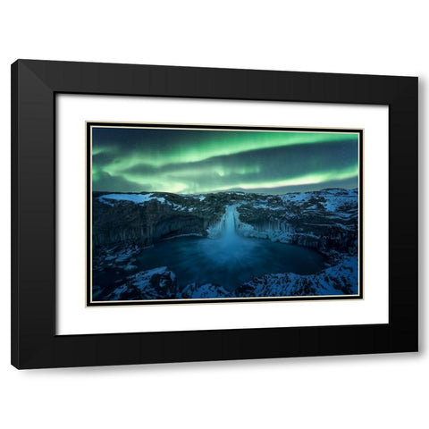 Aurora Borealis Black Modern Wood Framed Art Print with Double Matting by Martin Castan, David