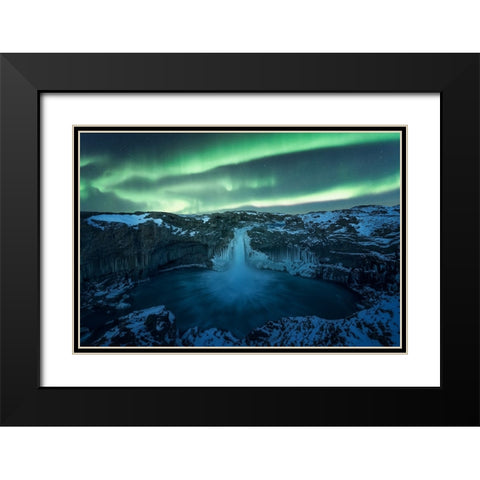 Aurora Borealis Black Modern Wood Framed Art Print with Double Matting by Martin Castan, David