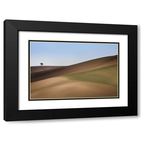 S.T. 009 Black Modern Wood Framed Art Print with Double Matting by Gray, Dorian
