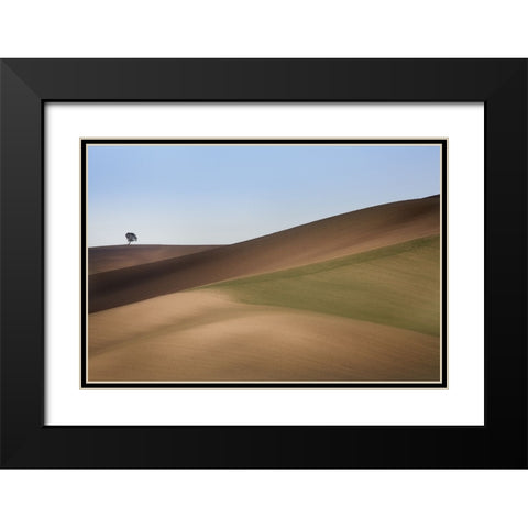 S.T. 009 Black Modern Wood Framed Art Print with Double Matting by Gray, Dorian