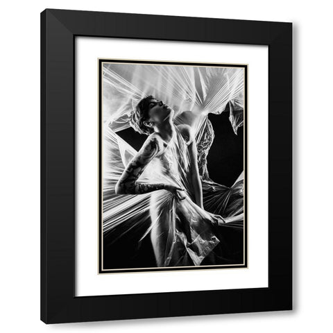 Untitled Black Modern Wood Framed Art Print with Double Matting by Bousca, Bogdan
