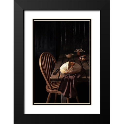 Mixed Flour Country Bread Black Modern Wood Framed Art Print with Double Matting by Vlaicu, Denisa