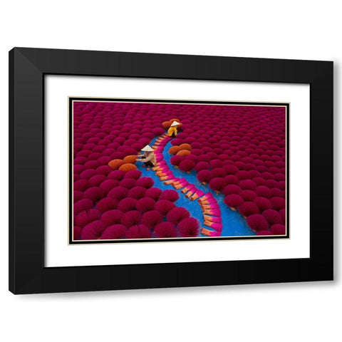 Incensing Work Black Modern Wood Framed Art Print with Double Matting by Khan Ronnie, Azim