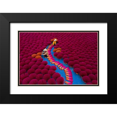Incensing Work Black Modern Wood Framed Art Print with Double Matting by Khan Ronnie, Azim