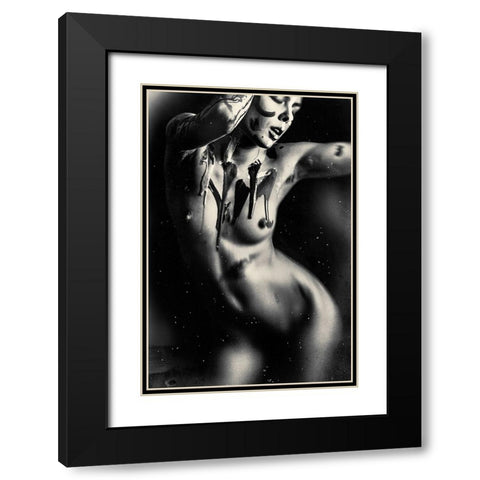 Untitled Black Modern Wood Framed Art Print with Double Matting by Bousca, Bogdan