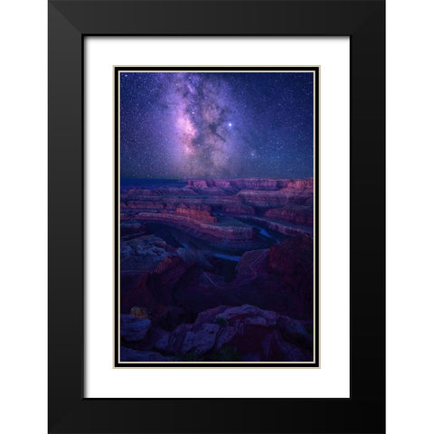 Milky Way Over Dead Horse Point Black Modern Wood Framed Art Print with Double Matting by Xu, Mei