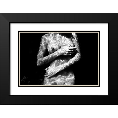Underwater Nude I Black Modern Wood Framed Art Print with Double Matting by Ross, Francisco