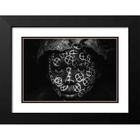 No.101 Black Modern Wood Framed Art Print with Double Matting by M, Adirek