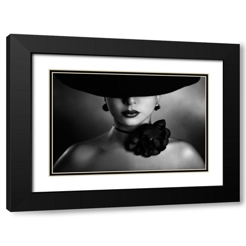 Enigma Black Modern Wood Framed Art Print with Double Matting by Tambe, Peppe
