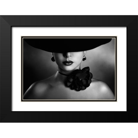 Enigma Black Modern Wood Framed Art Print with Double Matting by Tambe, Peppe