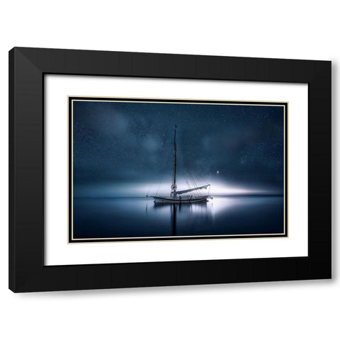Drifting Night Black Modern Wood Framed Art Print with Double Matting by Antonio Trivino, Jose
