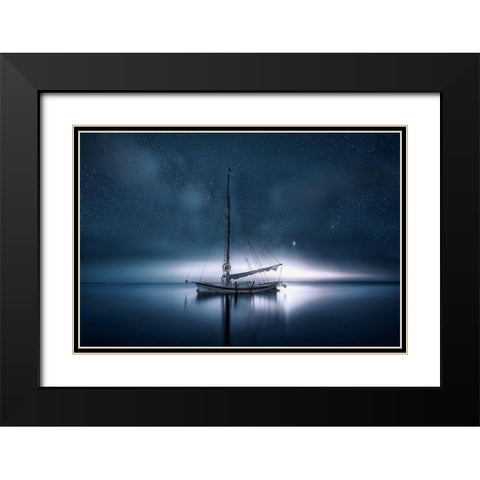 Drifting Night Black Modern Wood Framed Art Print with Double Matting by Antonio Trivino, Jose