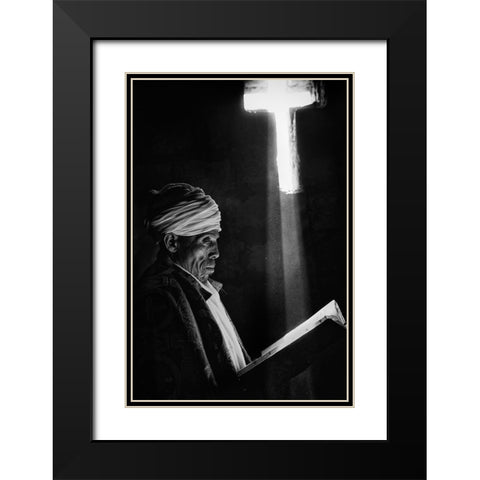 The Holy Book Black Modern Wood Framed Art Print with Double Matting by Cavalli, Giovanni