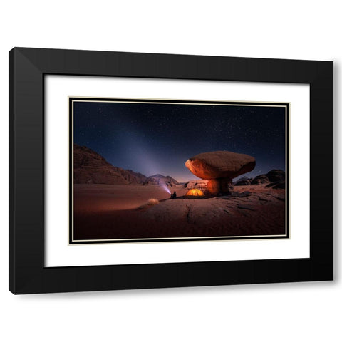 Mashroom Rock Black Modern Wood Framed Art Print with Double Matting by Nienartowicz, Karol