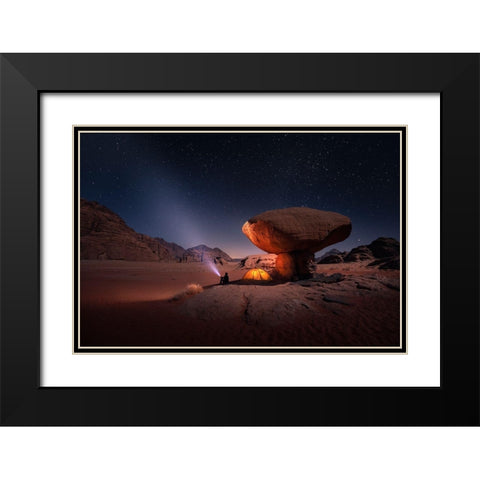 Mashroom Rock Black Modern Wood Framed Art Print with Double Matting by Nienartowicz, Karol