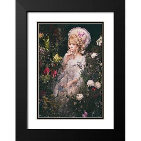 Weddingdoll Black Modern Wood Framed Art Print with Double Matting by Kiyota, Daisuke