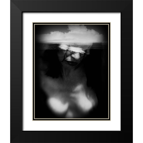 Untitled Black Modern Wood Framed Art Print with Double Matting by Bousca, Bogdan