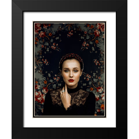 Spring Carousel Black Modern Wood Framed Art Print with Double Matting by marinastudio