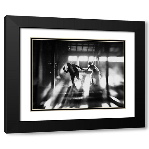 Runaway Bride Black Modern Wood Framed Art Print with Double Matting by Kisworo, Sebastian
