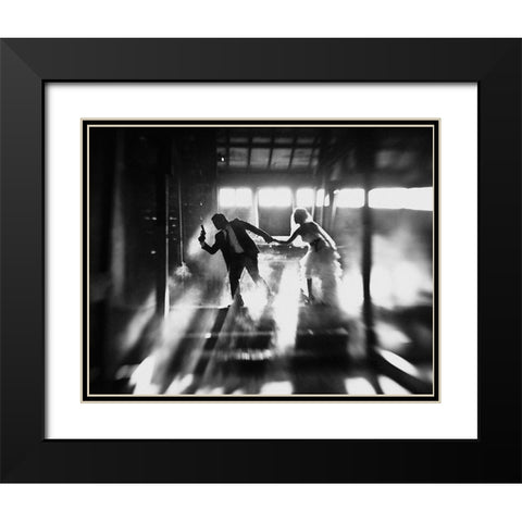 Runaway Bride Black Modern Wood Framed Art Print with Double Matting by Kisworo, Sebastian