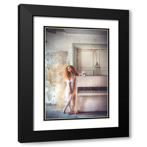 Redhead Muse Black Modern Wood Framed Art Print with Double Matting by Bolgov (Axe), Ruslan