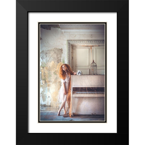 Redhead Muse Black Modern Wood Framed Art Print with Double Matting by Bolgov (Axe), Ruslan