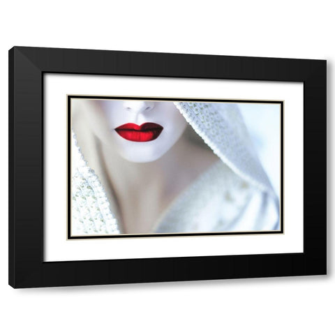 Gaesha Black Modern Wood Framed Art Print with Double Matting by Cherkaoui, Fatima