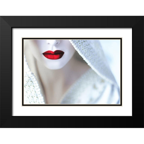 Gaesha Black Modern Wood Framed Art Print with Double Matting by Cherkaoui, Fatima