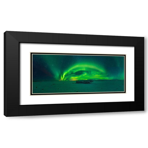 Night In Iceland Black Modern Wood Framed Art Print with Double Matting by Pedretti, Ivan