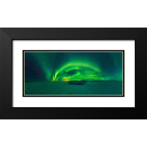 Night In Iceland Black Modern Wood Framed Art Print with Double Matting by Pedretti, Ivan