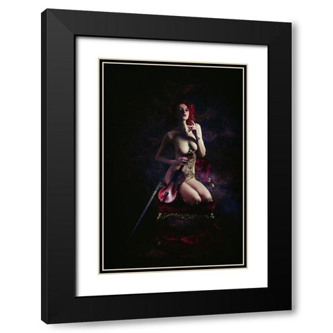 The Violinist Black Modern Wood Framed Art Print with Double Matting by Bolgov (Axe), Ruslan
