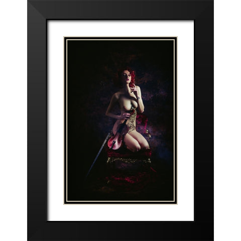 The Violinist Black Modern Wood Framed Art Print with Double Matting by Bolgov (Axe), Ruslan