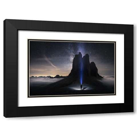 Lightguide Black Modern Wood Framed Art Print with Double Matting by Nienartowicz, Karol
