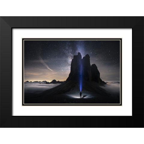 Lightguide Black Modern Wood Framed Art Print with Double Matting by Nienartowicz, Karol